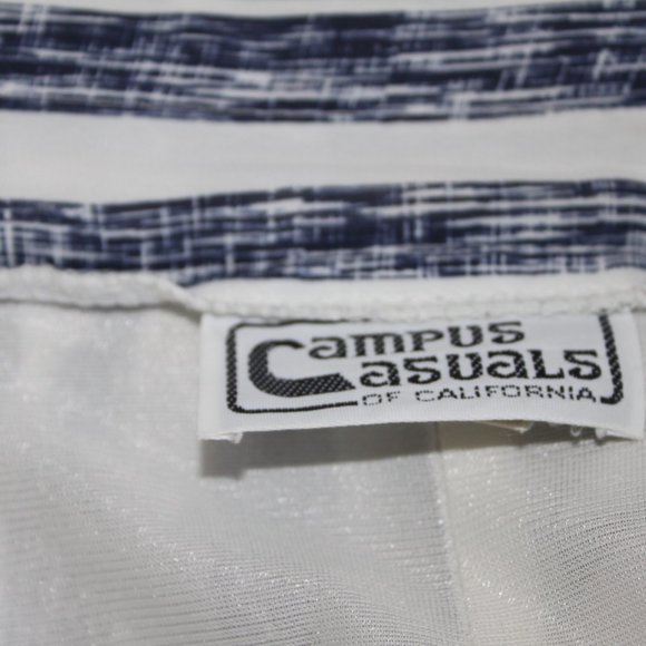 Nautical blue and white striped skirt with tie waist | M - Picture 4 of 4